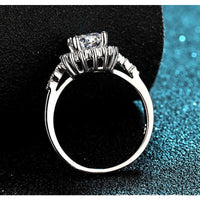 Moissanite Engagement Ring-Flower Like Diamonds-Brilliant Statement Ring-RM005