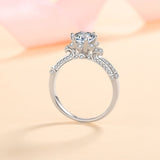 Moissanite Rose Flower Petals Engagement Ring