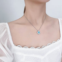 Vintage Topaz Necklace-Diamond Simulate Necklace