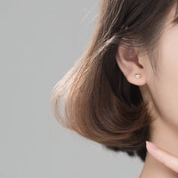 Rose Gold Heart Stud Earrings-SS008