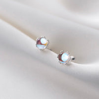 Solitaire Moonstone Small Screw back Studs Earrings