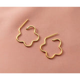 Flower Hoop Stud Earrings