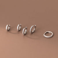 CZ Paved diamonds Huggies Hoop Earrings