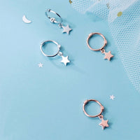 Stars Drop Huggies Earrings-SH023