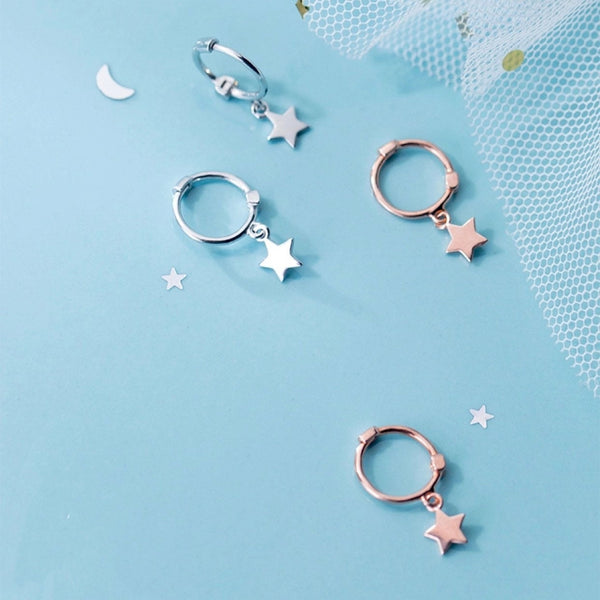 Stars Drop Huggies Earrings