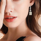 Brilliant Simulated Diamonds Earrings-Emerald Cut