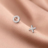 Letter X&O Asymmetry Studs Earrings