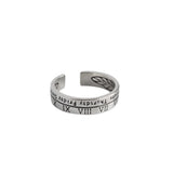 Silver Vintage Rome Numbers Rings