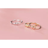 Stackable Small heart Slim Knuckle Rings-Thin Pinky Rings