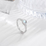 Moonstone Solitaire Slim Band Rings