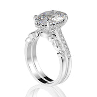 Oval Cut Wedding Ring Set