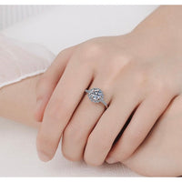 Moissanite Engagement Ring-Flower Like Diamonds-Brilliant Statement Ring-RM005