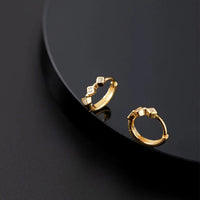 CZ Diamond Shape Huggies Hoop earrings