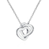 Heart Moissanite Necklace-Two Heart Shape necklace