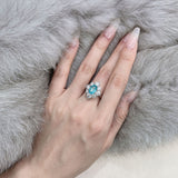 Vintage Pale Blue Simulated Diamonds Engagement Ring