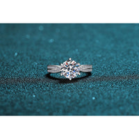 Moissanite Solitaire six Prongs Statement Ring-RM009
