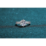 Moissanite Solitaire six Prongs Statement Ring-RM009