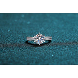 Moissanite Solitaire six Prongs Statement Ring