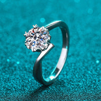 Moissanite Classic Solitaire Statement Ring-RM006