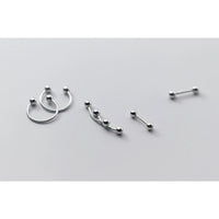 Screw back Solid Silver Balls Studs Earrings-ESB001