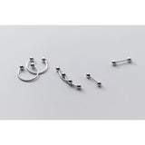 Screw back Solid Silver Balls Studs Earrings-ESB001