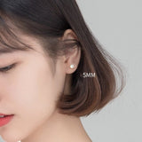 Silver Gold Stud Earring-5A CZ Diamonds Studs-ECZ030