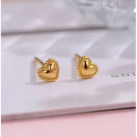 Tiny Heart Stud Earrings-SS007