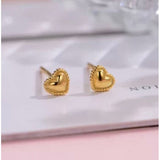 Tiny Heart Stud Earrings-SS007