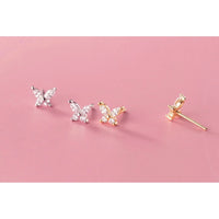 Crystal CZ Butterfly stud Earrings