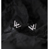 Dainty W Shape W Letter Solid Silver Studs Earrings