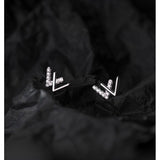 Dainty W Shape W Letter Solid Silver Studs Earrings