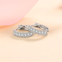 Moissanite Diamonds Huggie Earrings-Classic Moissanite Huggie Hoops