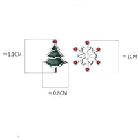 Christmas Asymmetry Small Stud Earrings