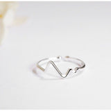 Stackable EKG Wave Band Ring