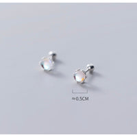 Solitaire Moonstone Small Screw back Studs Earrings - ESB010