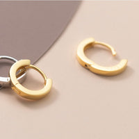 Classic Solid 925 Sterling Silver Huggie Earrings