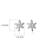Maple Leaves Shining Stud Earrings-ECZ017