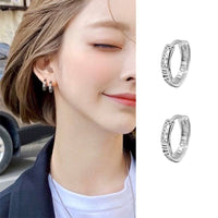 Rome Numeral Huggie Hoop Earrings-SH006