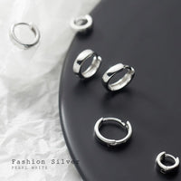 Solid Silver Small Huggie Earrings-SH005