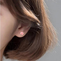 Adorable Kitty Paw Shape Stud Earrings wearing
