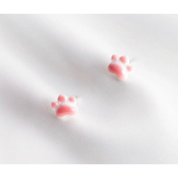 Adorable kitty paw shape stud earrings for girls SS026