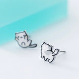 Asymmetry silver Stud Earrings front view