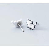 Asymmetry silver Stud Earrings, back view