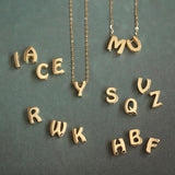 Initial Letter Necklace Personalized Customized, Small Capital 26 Letters Options