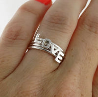 Stackable Adjustable Ring, Initial letter Ring, Capital Letter Name Rings, A-Z Letters