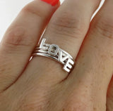 Stackable Adjustable Ring, Initial letter Ring, Capital Letter Name Rings, A-Z Letters