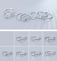 Stackable Adjustable Ring, Initial letter Ring, Capital Letter Name Rings, A-Z Letters