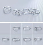 Stackable Adjustable Ring, Initial letter Ring, Capital Letter Name Rings, A-Z Letters