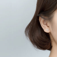 Dainty W Shape W Letter Solid Silver Studs Earrings