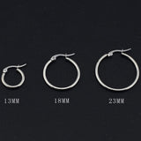 Solid Silver latch-back Hoop Earrings-SH045